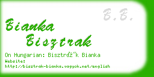 bianka bisztrak business card